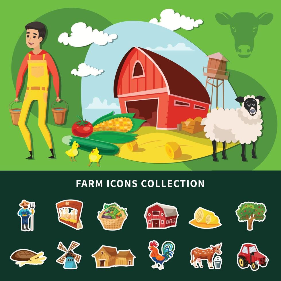Cartoon Farm Composition Vector Illustration 2376527 Vector Art at Vecteezy