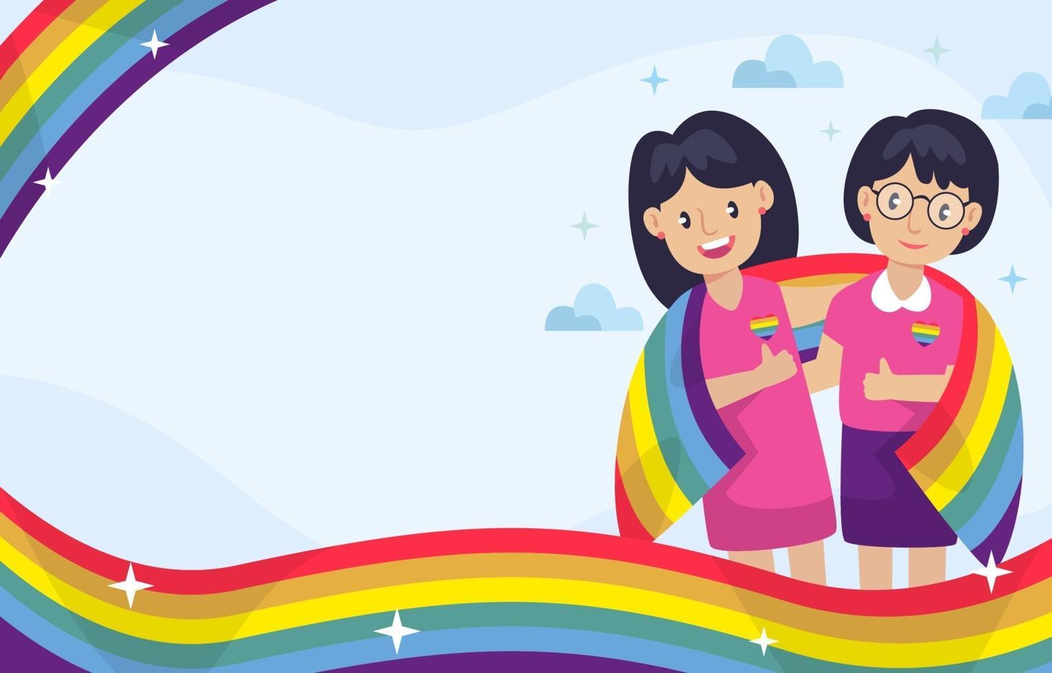 Couple celebrate pride day background vector