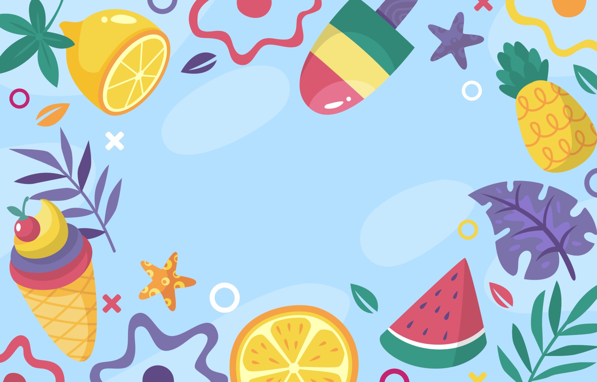 Flat Summer Food Background 2376654 Vector Art at Vecteezy