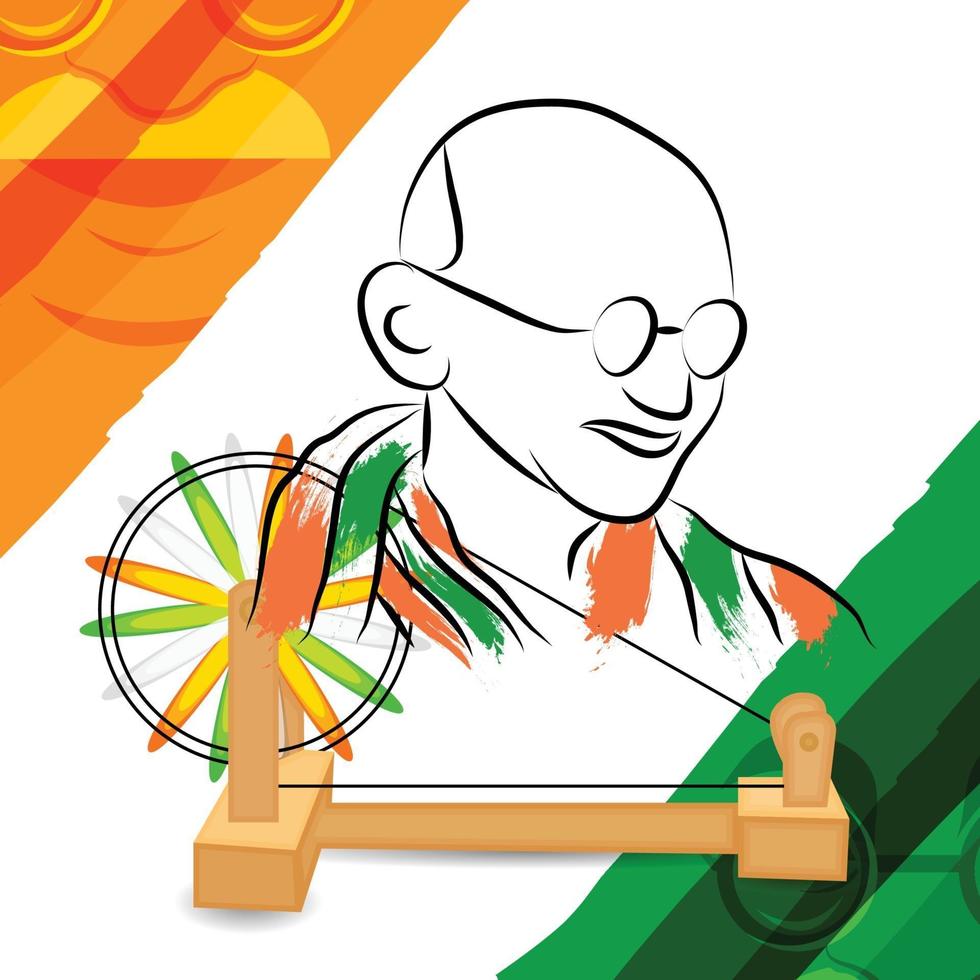 ilustración vectorial de un fondo para la celebración del 2 de octubre de gandhi jayanti. vector