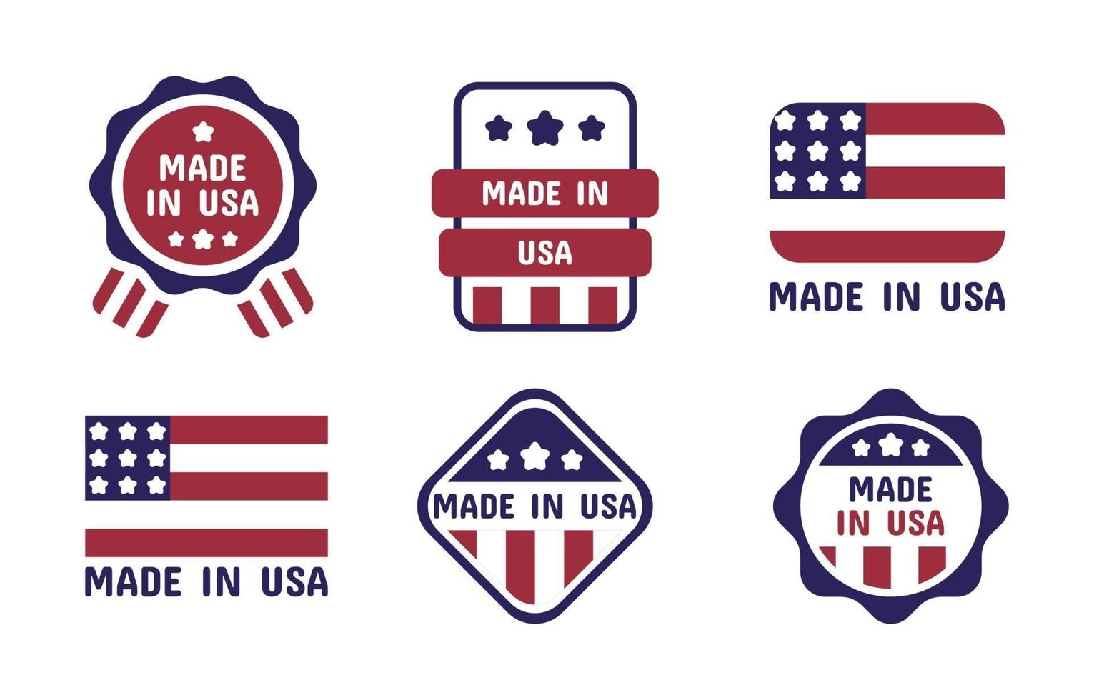 hecho en usa logo set vector