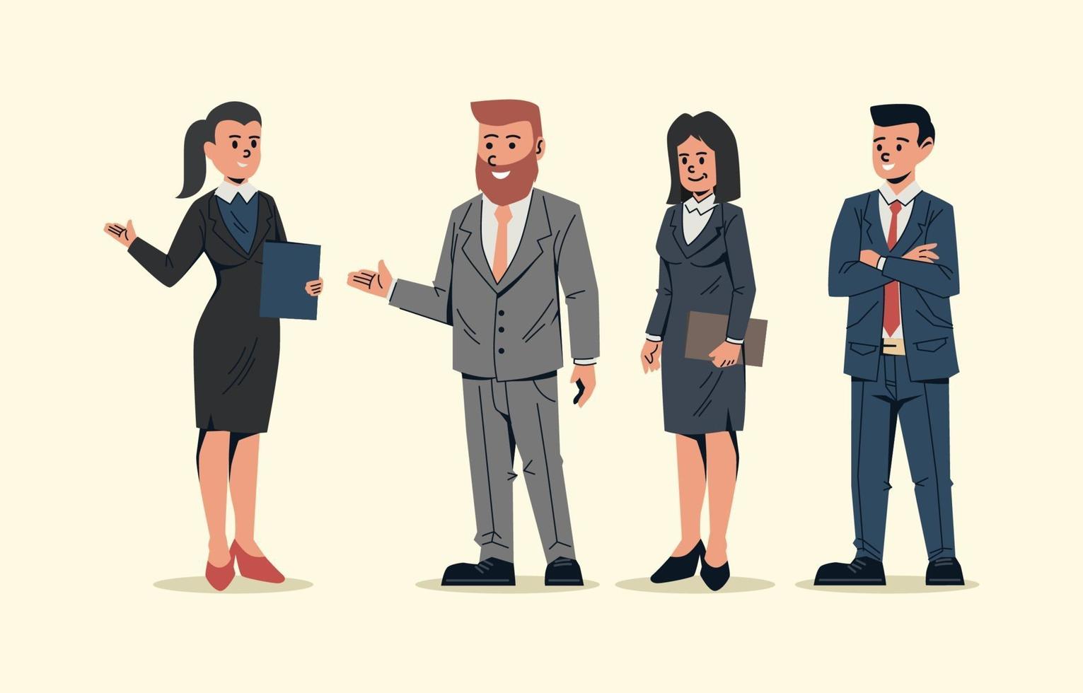 Business People Greeting For Presentation vector