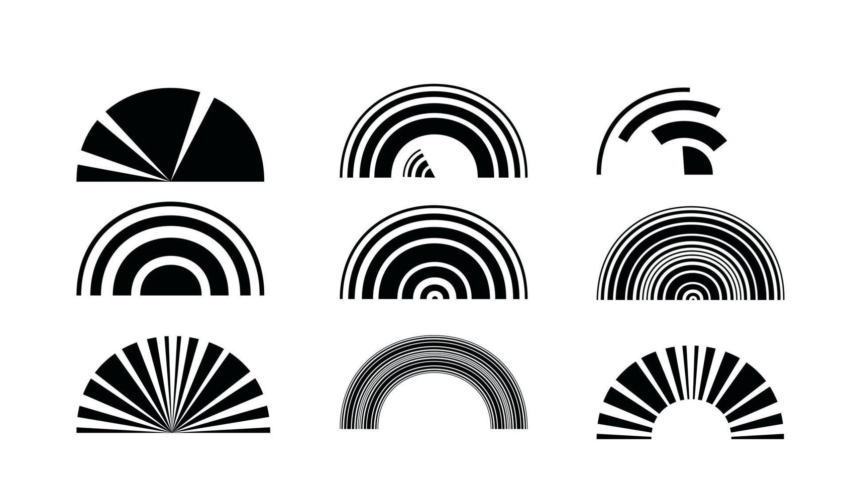 Abstract retro technology circles vector design element.