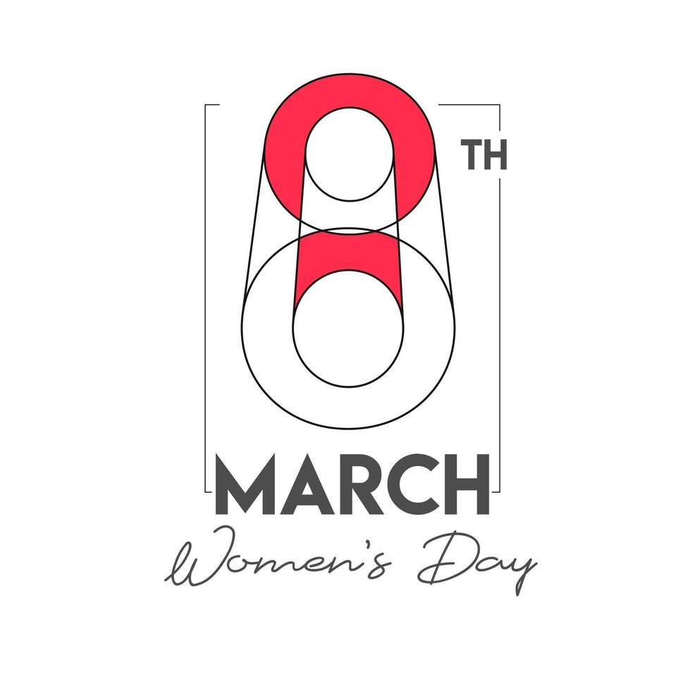 8 de marzo texto de tipografía de feliz día de la mujer. ilustración vectorial vector