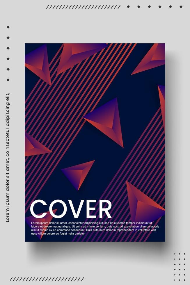 Plantilla de diseño de portada con líneas abstractas modernas vector