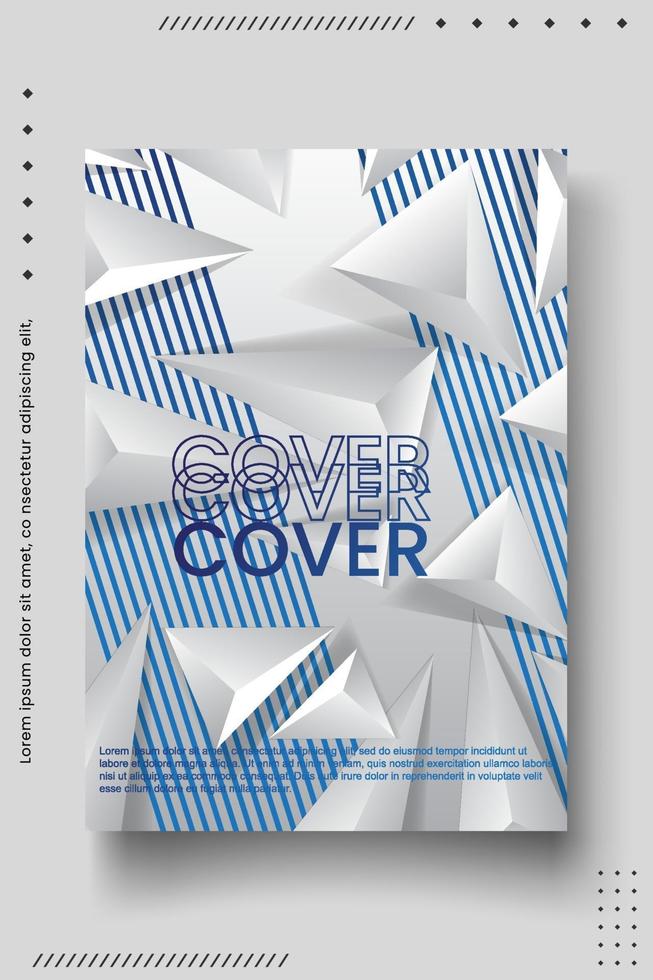 Plantilla de diseño de portada con líneas abstractas modernas vector