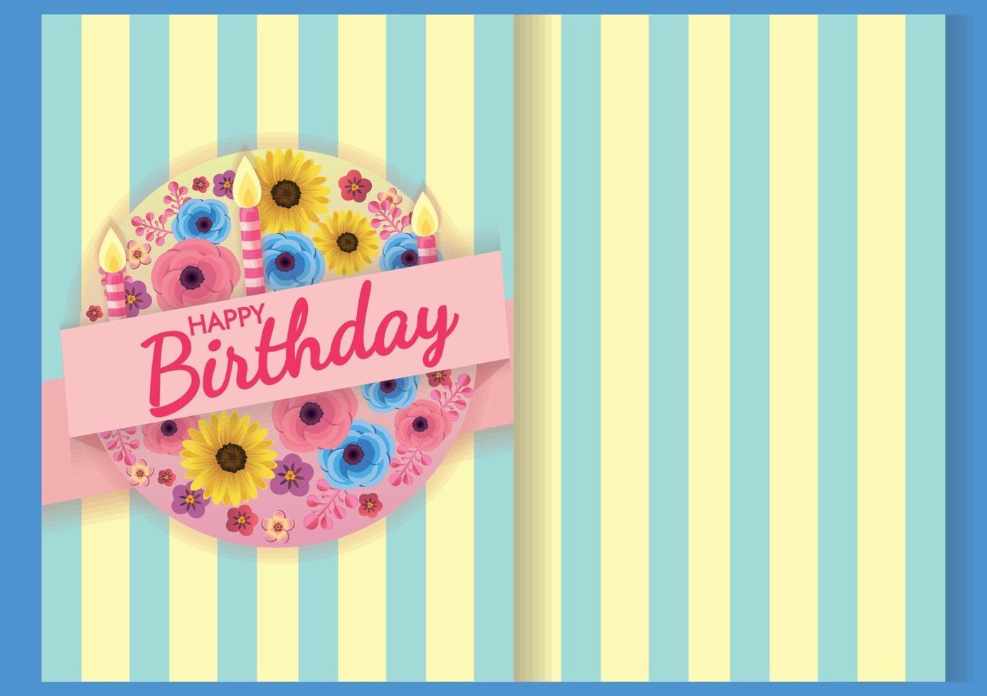 colourful birthday background illustration design for card vector