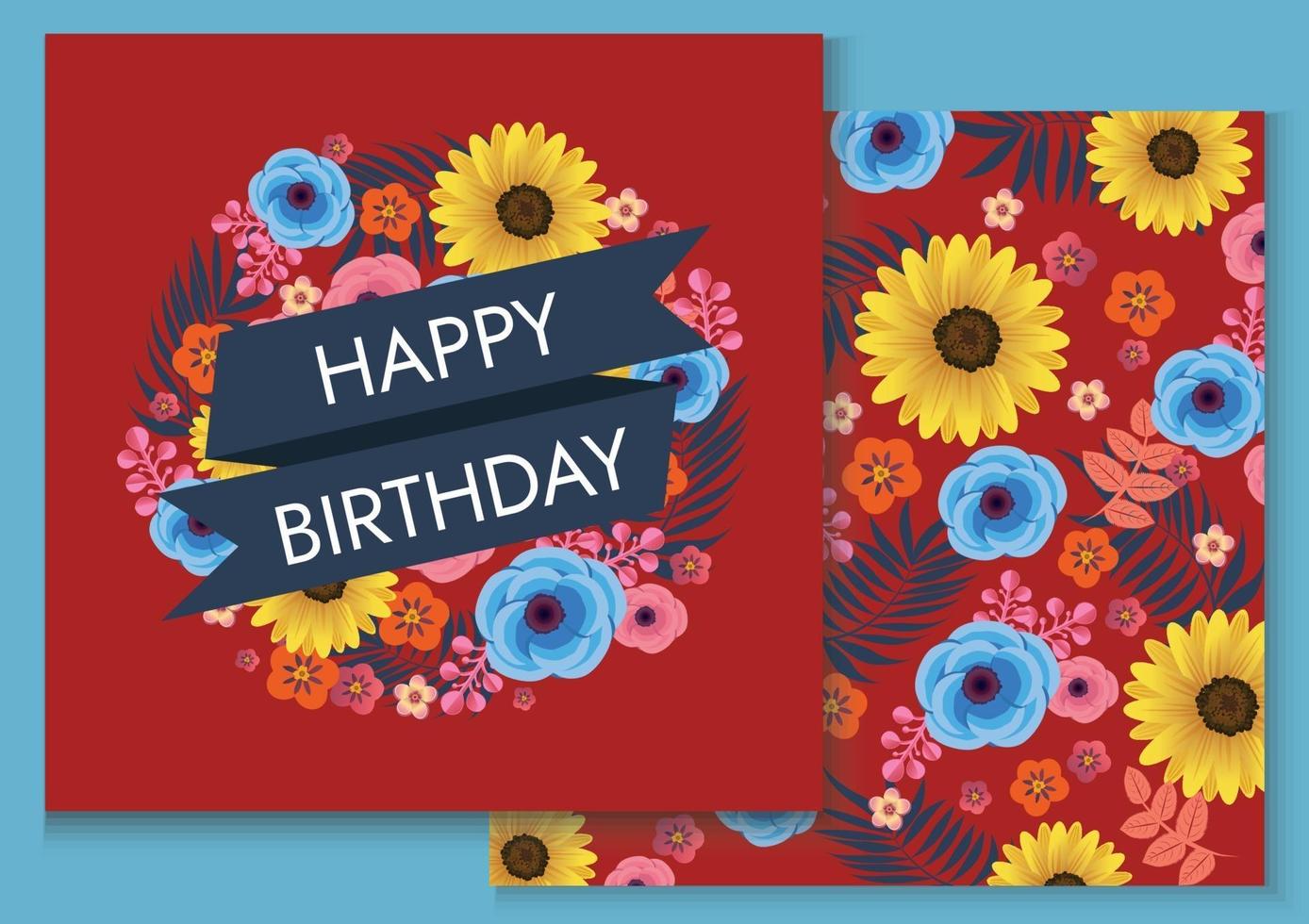 colourful birthday background illustration design for card vector