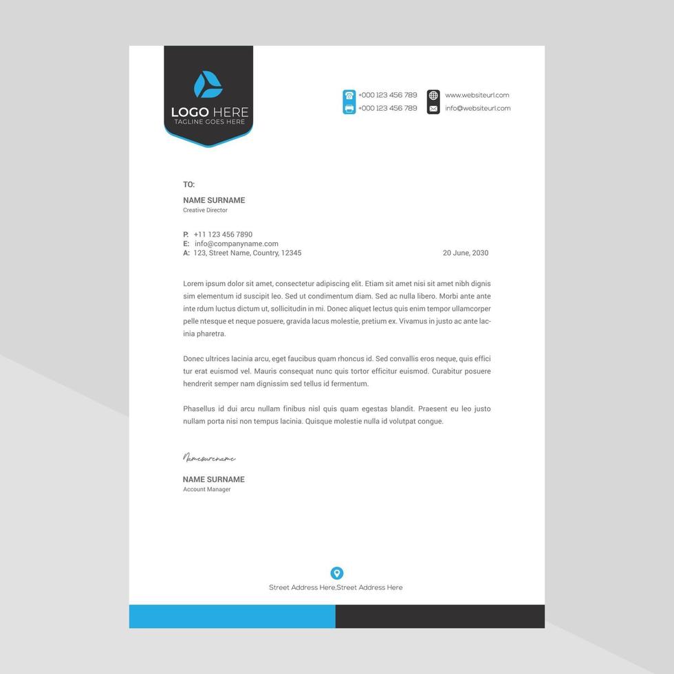 Modern company letterhead Free Vector