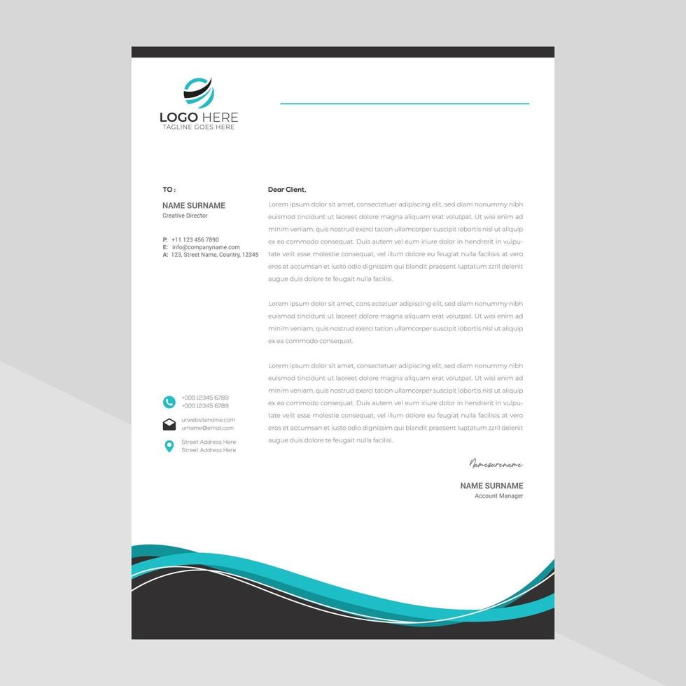 Modern company letterhead Free Vector