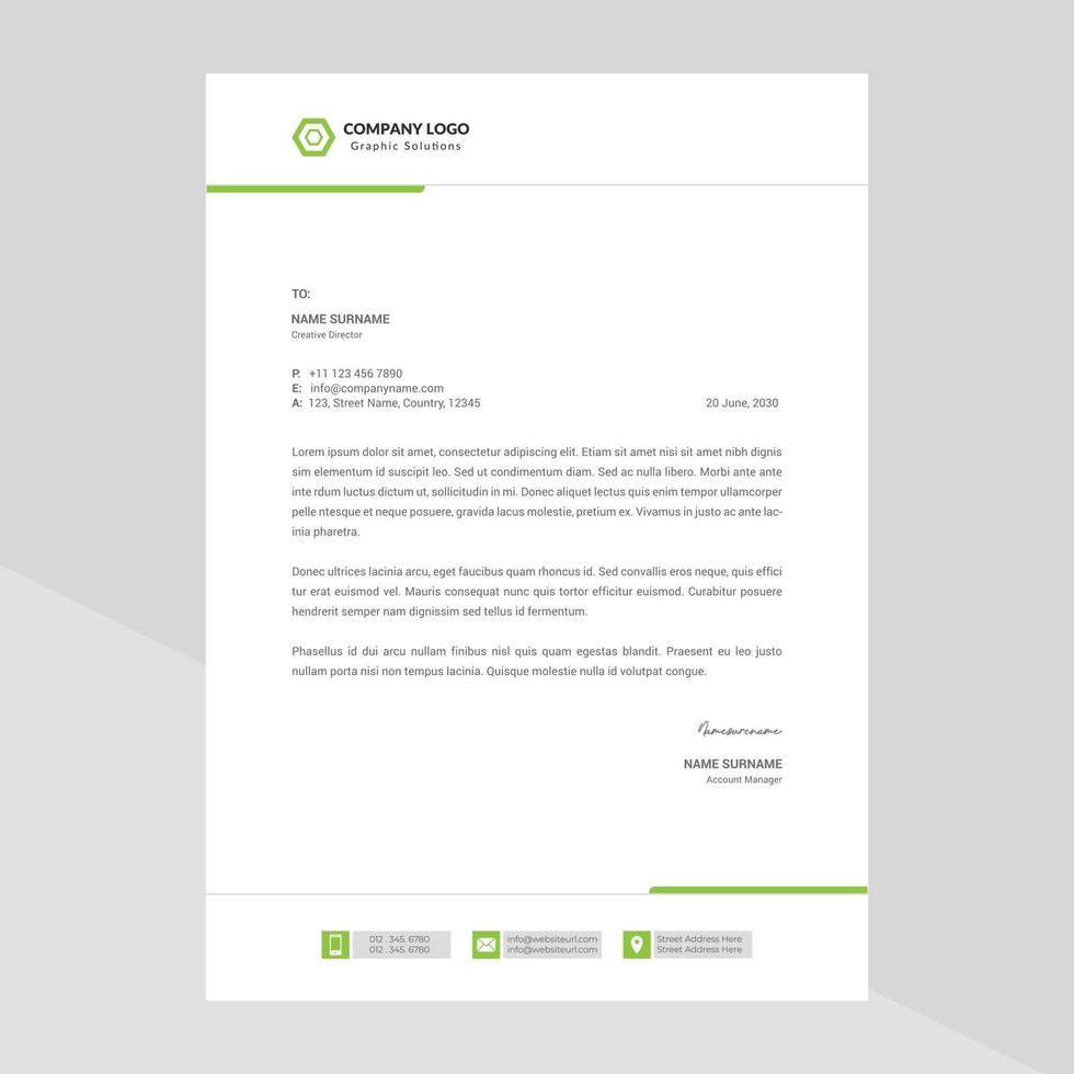 Elegant letterhead template design in minimalist style Free Vector