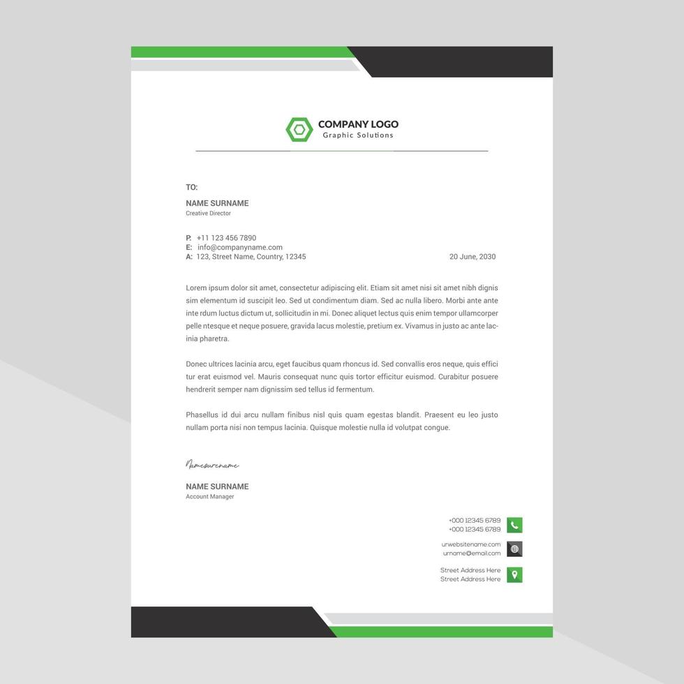 Elegant letterhead template design in minimalist style Free Vector