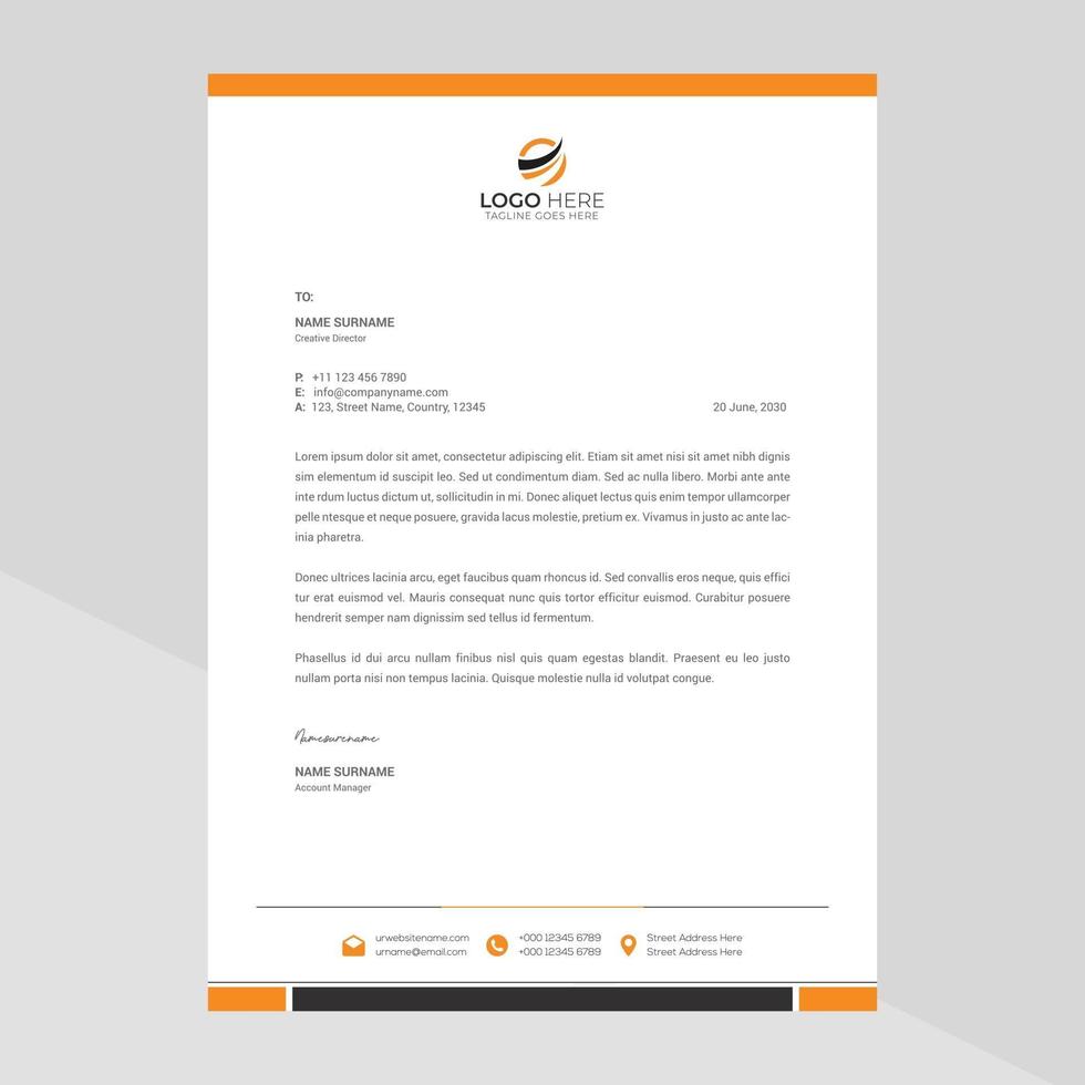 Elegant letterhead template design in minimalist style Free Vector