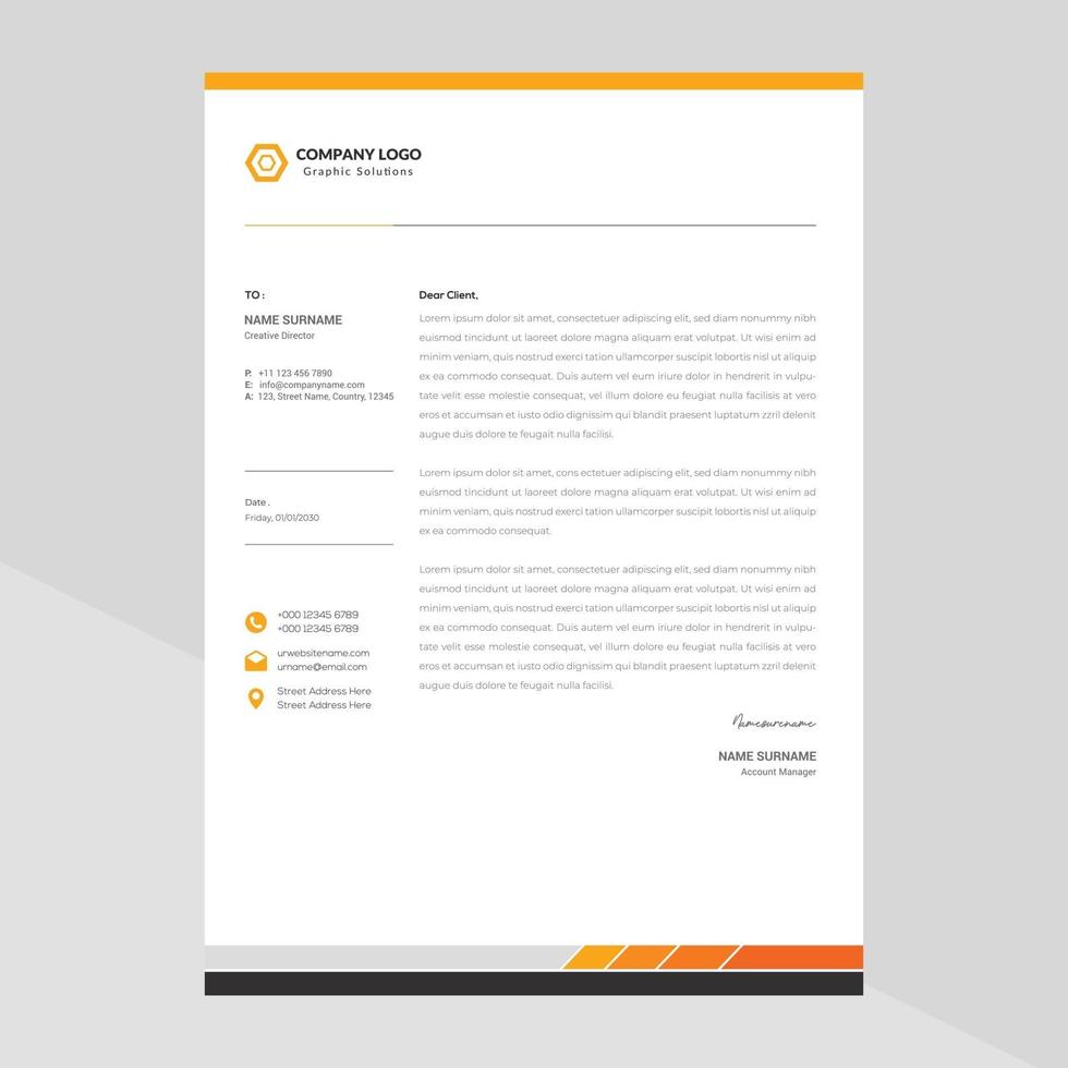 Elegant letterhead template design in minimalist style Free Vector