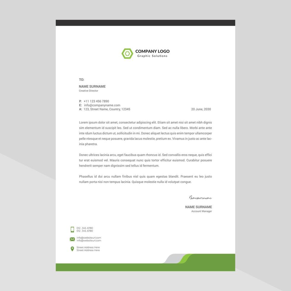 Elegant letterhead template design in minimalist style Free Vector