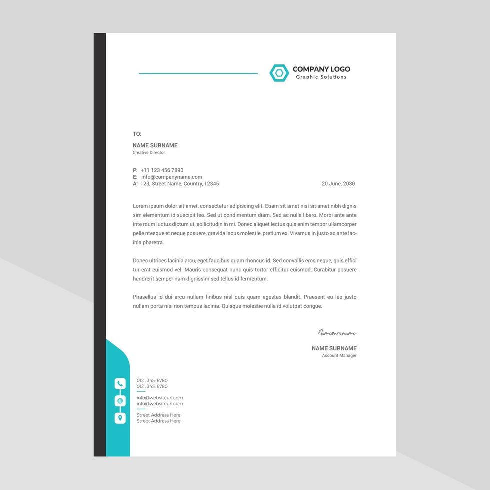 Elegant letterhead template design in minimalist style Free Vector