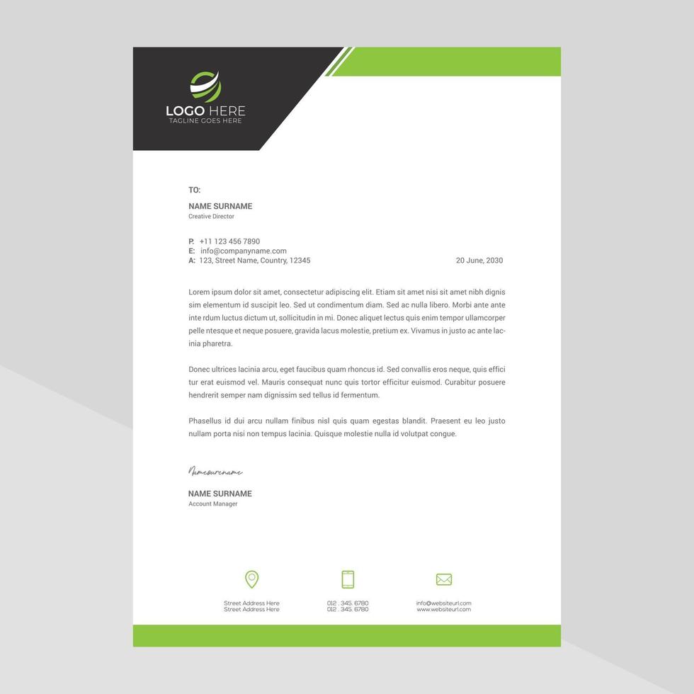 Modern company letterhead Free Vector