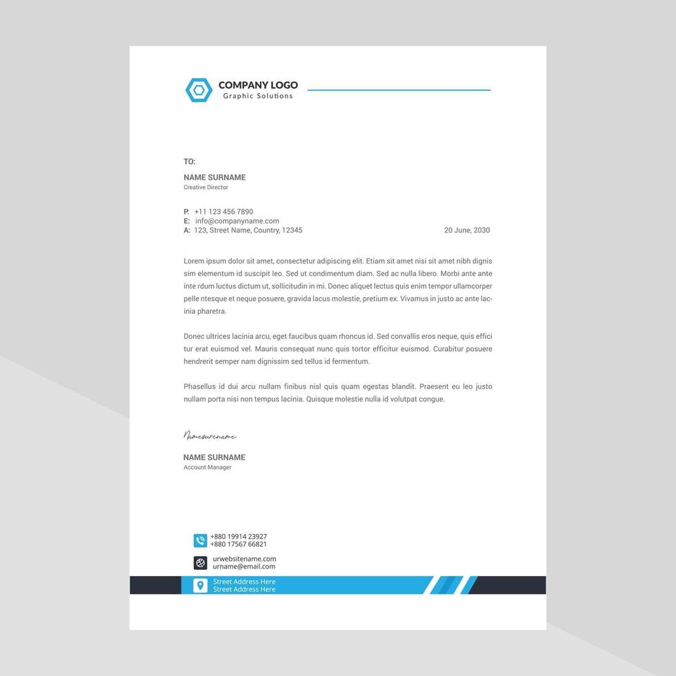 Modern company letterhead Free Vector