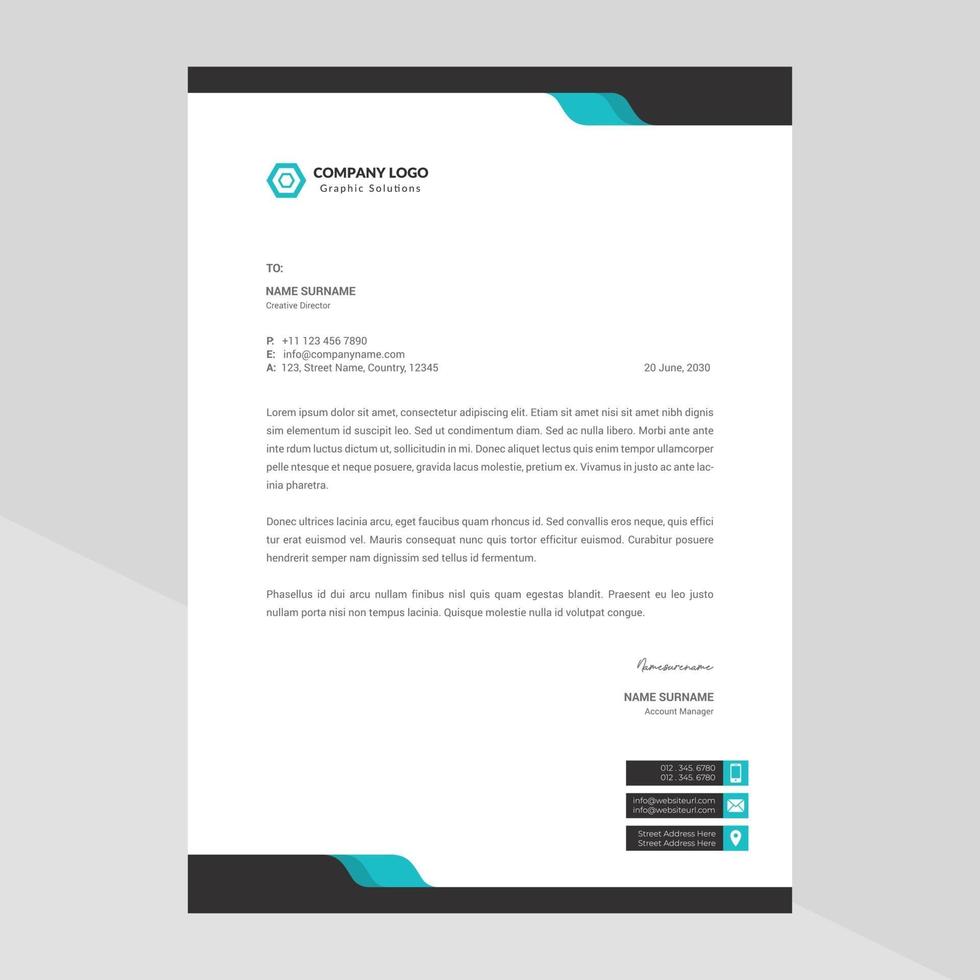 Elegant letterhead template design in minimalist style Free Vector