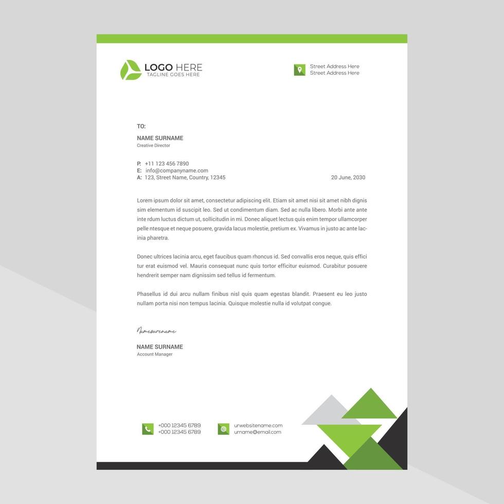 Modern company letterhead Free Vector