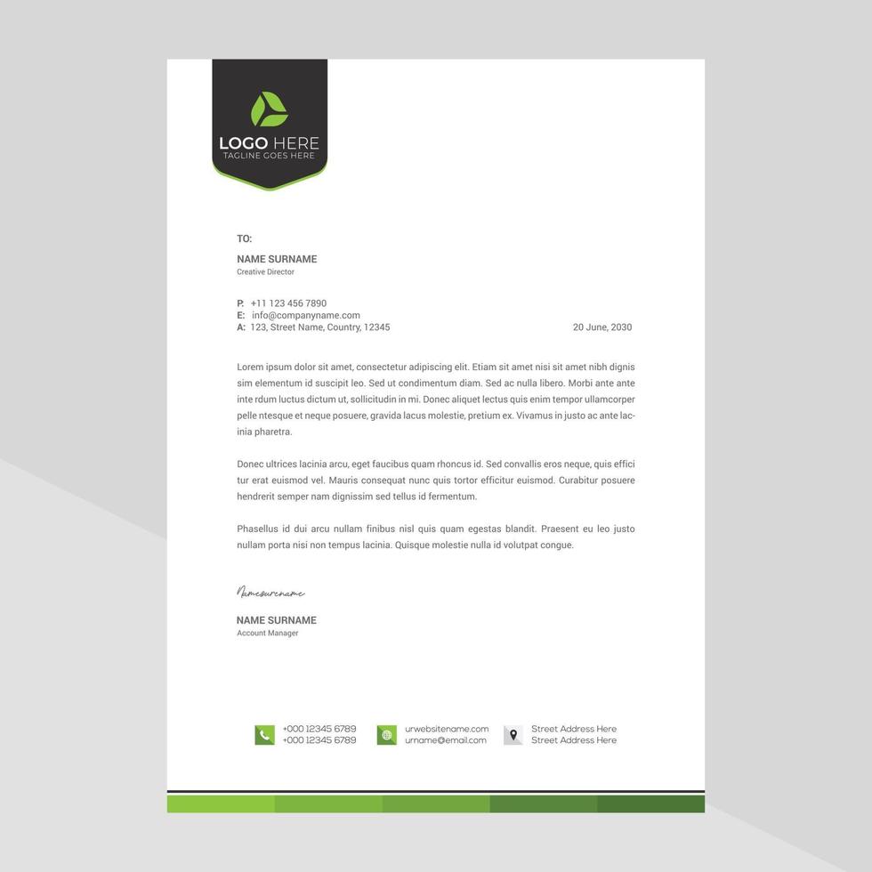 Modern company letterhead Free Vector