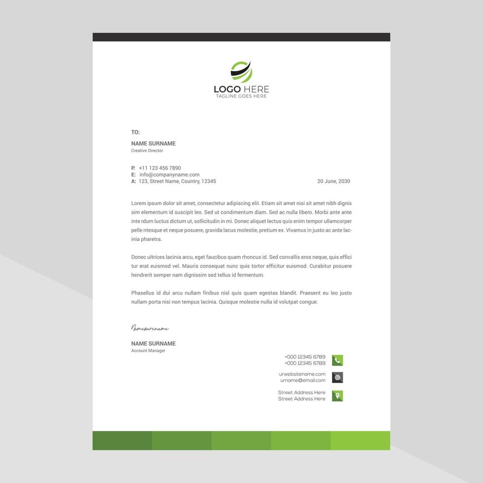 Elegant letterhead template design in minimalist style Free Vector