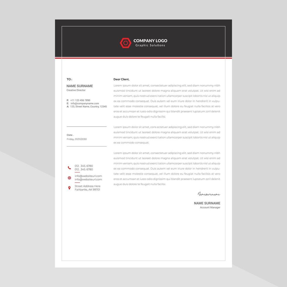 Elegant letterhead template design in minimalist style Free Vector
