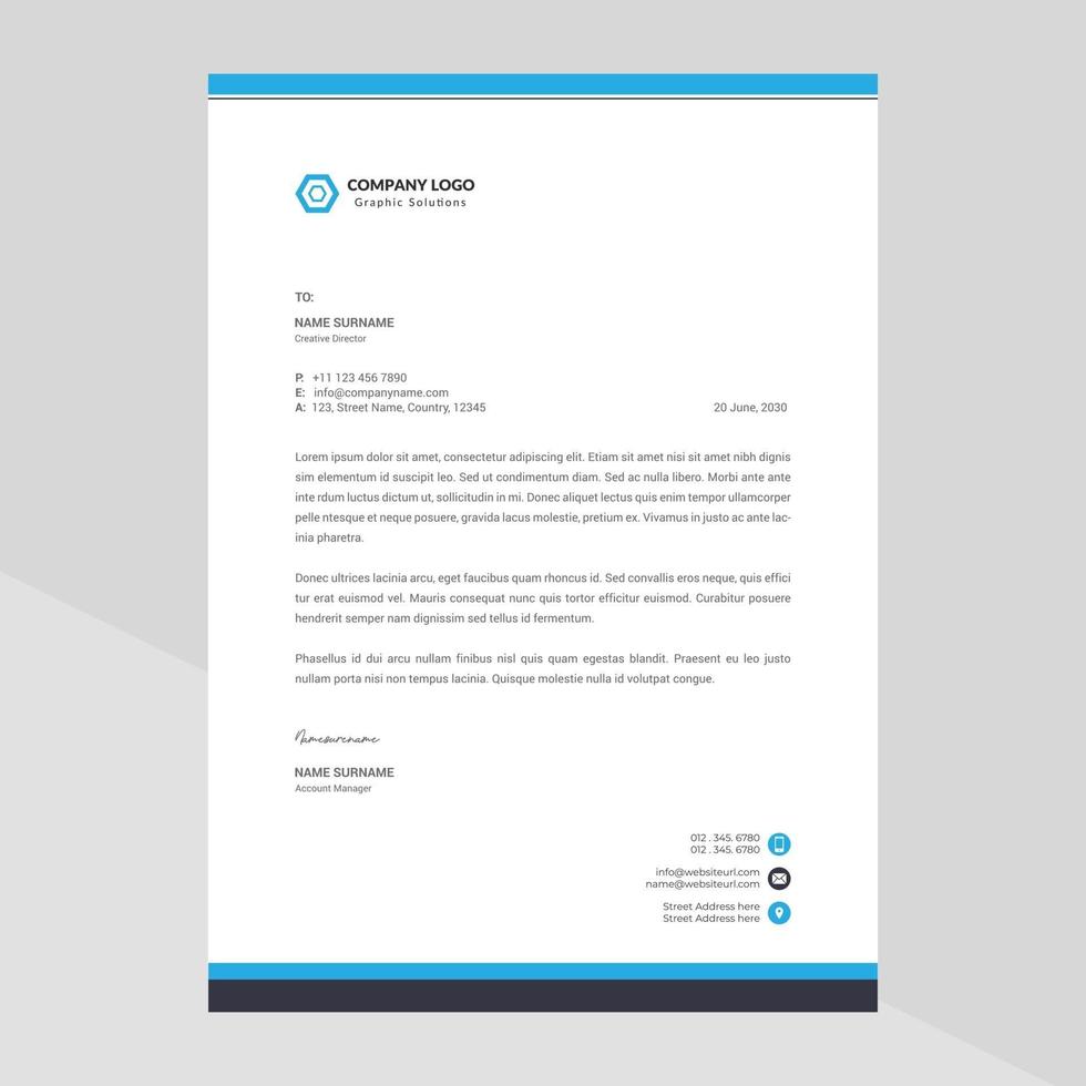 Elegant letterhead template design in minimalist style Free Vector