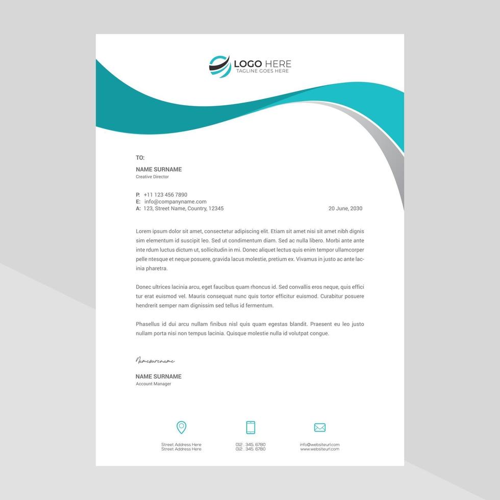 Modern company letterhead Free Vector