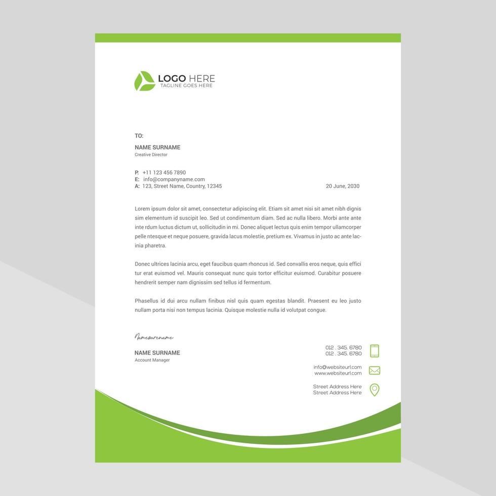 Modern company letterhead Free Vector