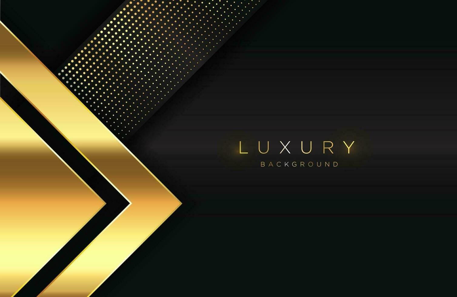 Geometric 3d background with glossy gold element Vector geometric illustration of golden shapes textured with golden glittering dots