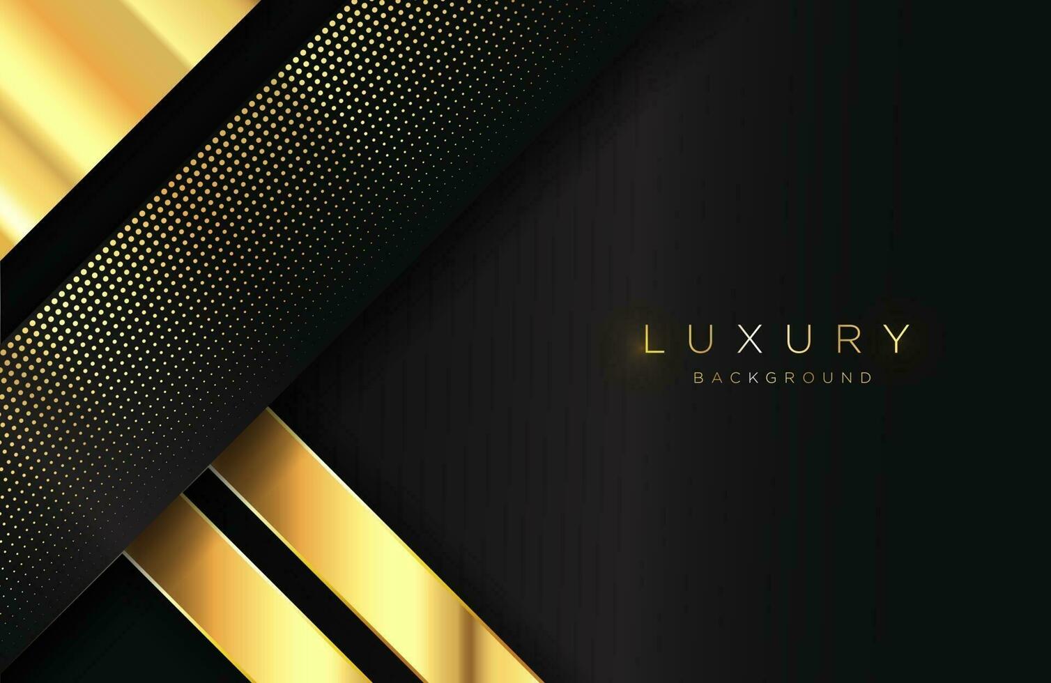 Geometric 3d background with glossy gold element Vector geometric illustration of golden shapes textured with golden glittering dots