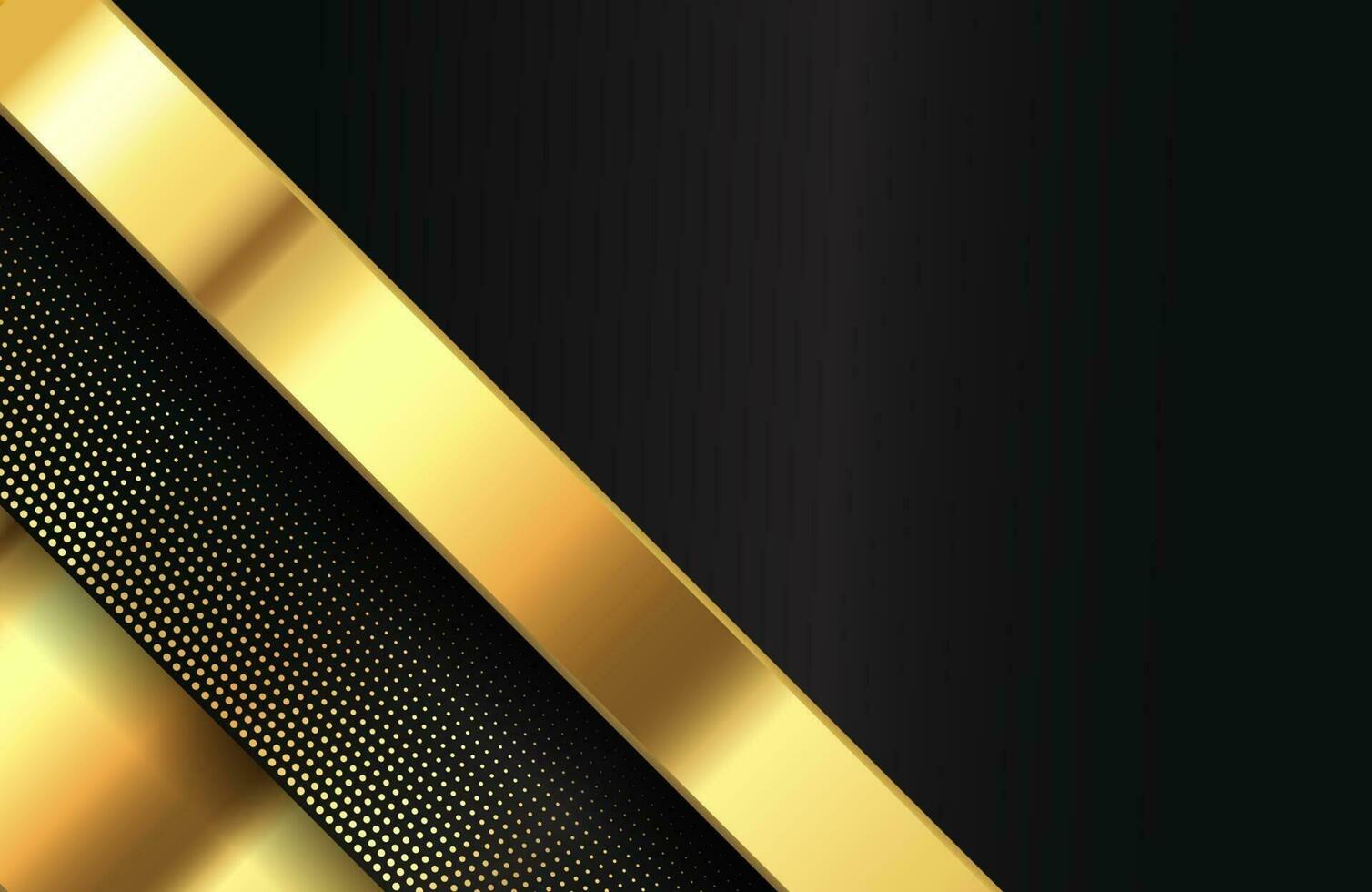 Geometric 3d background with glossy gold element Vector geometric illustration of golden shapes textured with golden glittering dots