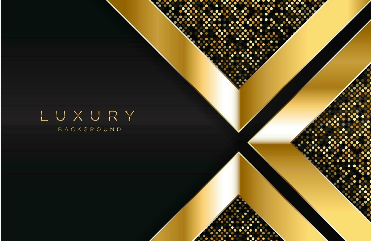 Abstract geometric 3d background with realistic gold effect Vector geometric illustration of golden shape with golden halftone dots