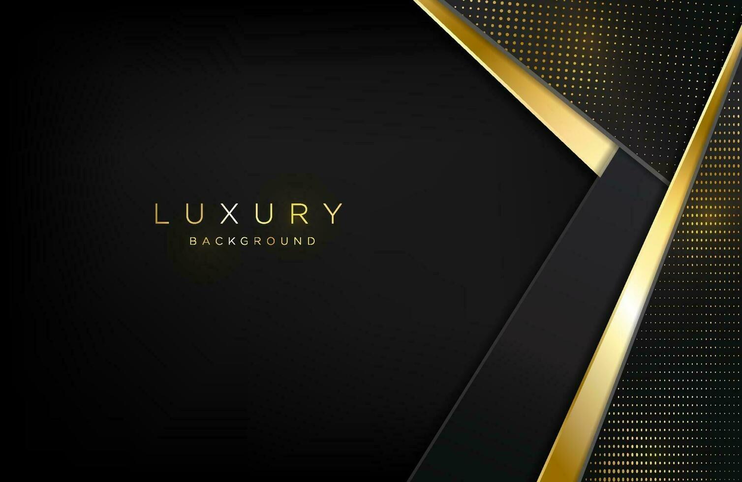 black and gold abstract geometric frame background with golden sparkle element vector