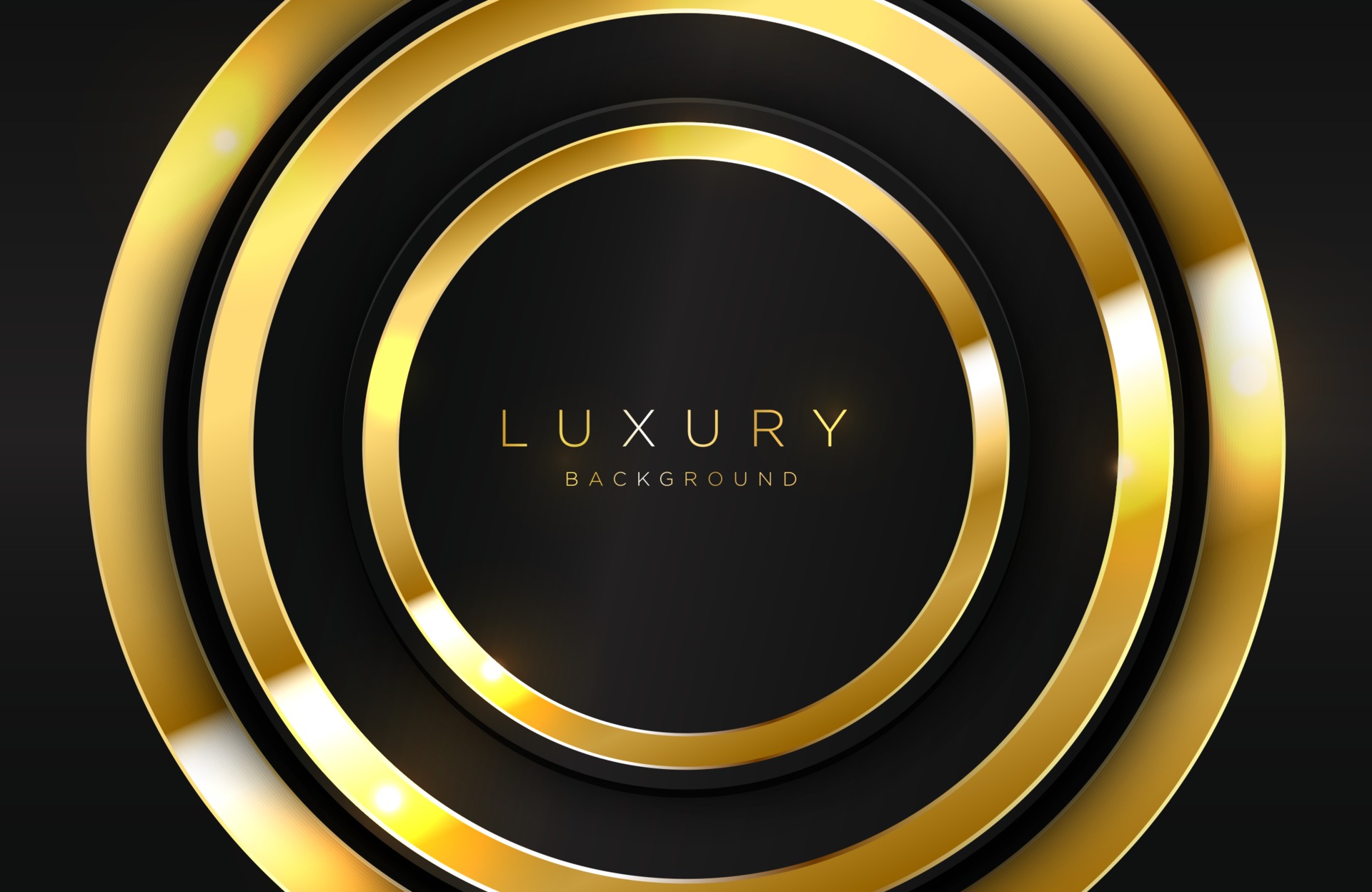 Realistic 3d background with shiny gold circle shape Vector golden