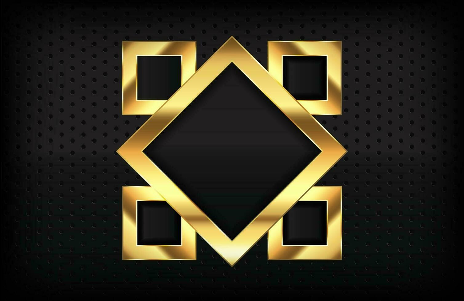 Abstract geometric 3d background with realistic gold effect vector