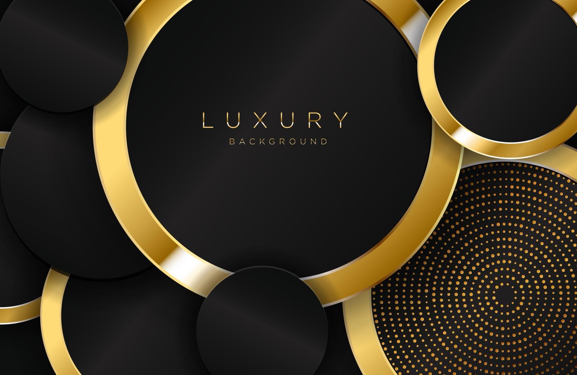 Modern layered background in gold and luxury style with circle shape
