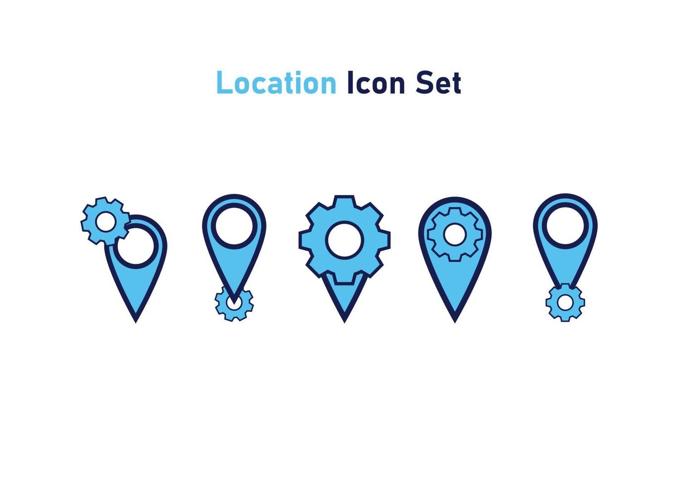 Icon set with location symbol. Concept of location setting. Vector illustration, vector icon concept.