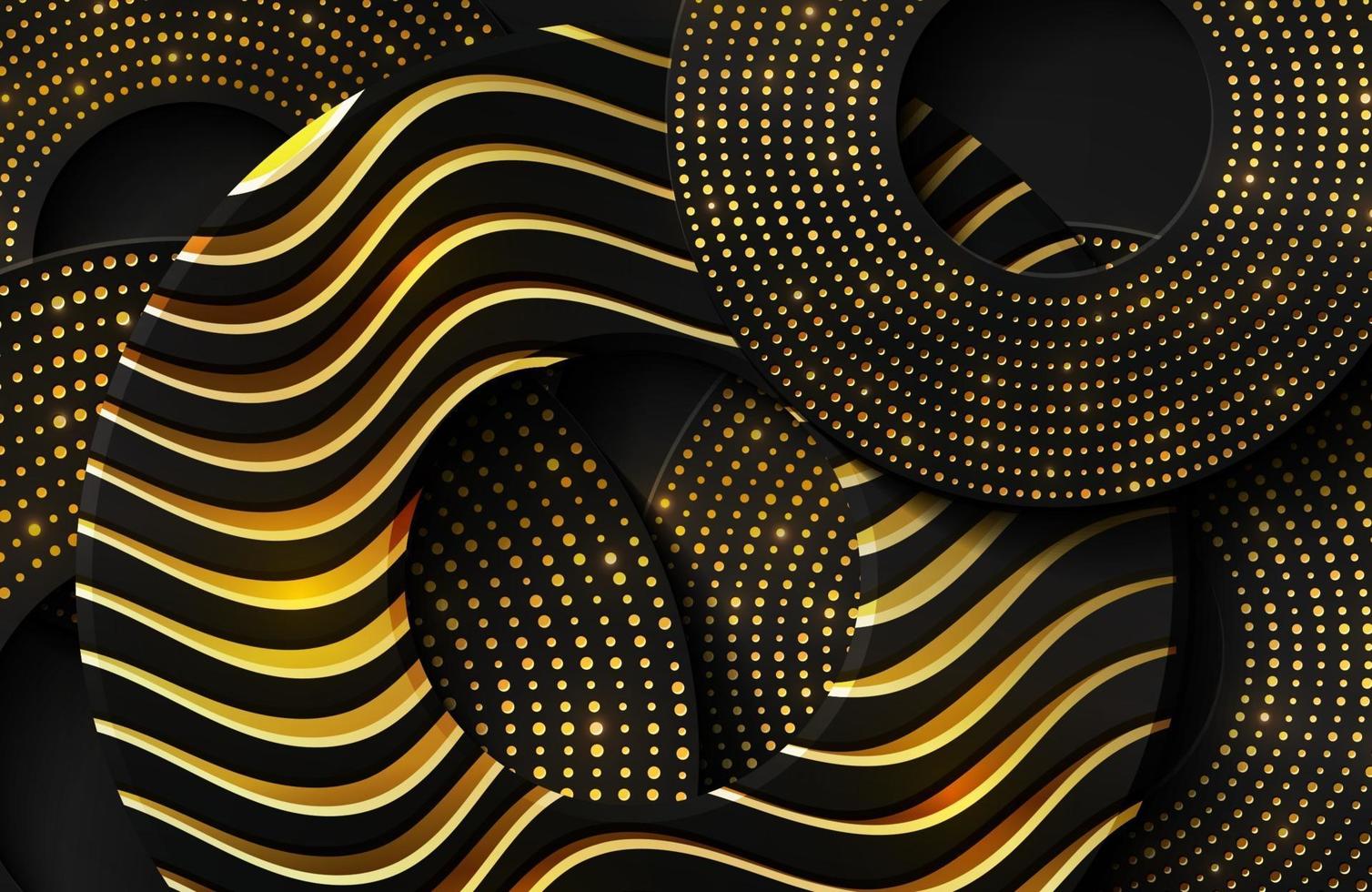 Fondo realista 3d de lujo con forma de círculo dorado vector