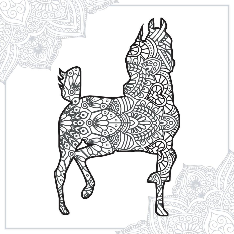 Horse Mandala. Vintage decorative elements. Oriental pattern, vector illustration.