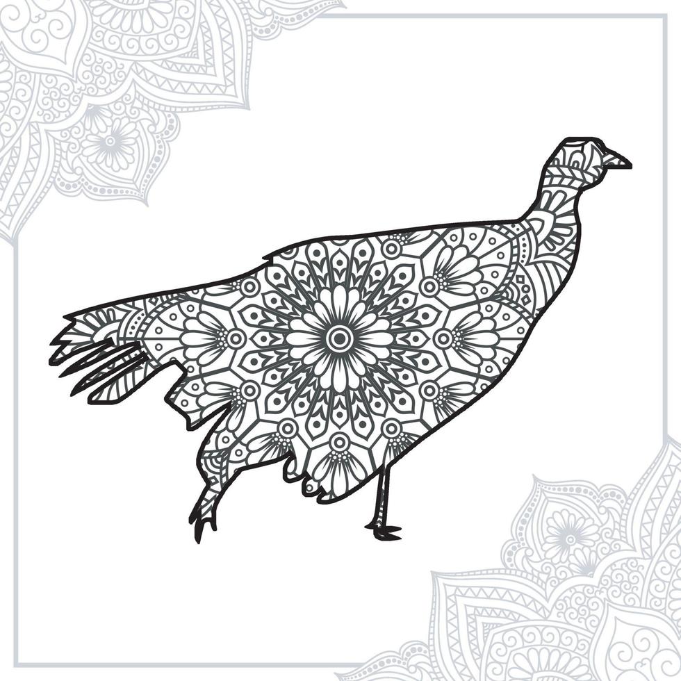mandala de avestruz. elementos decorativos vintage. patrón oriental, ilustración vectorial. vector