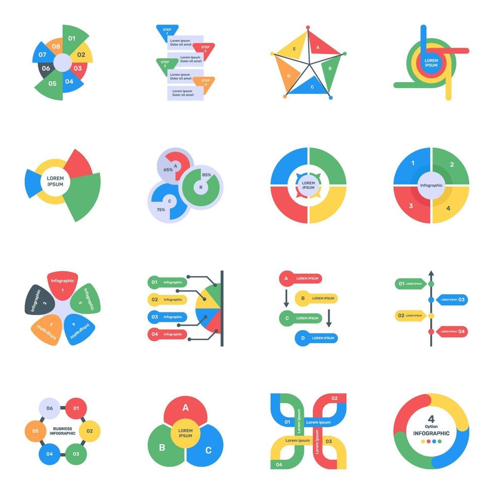 Charts and Graphs in Editable vector