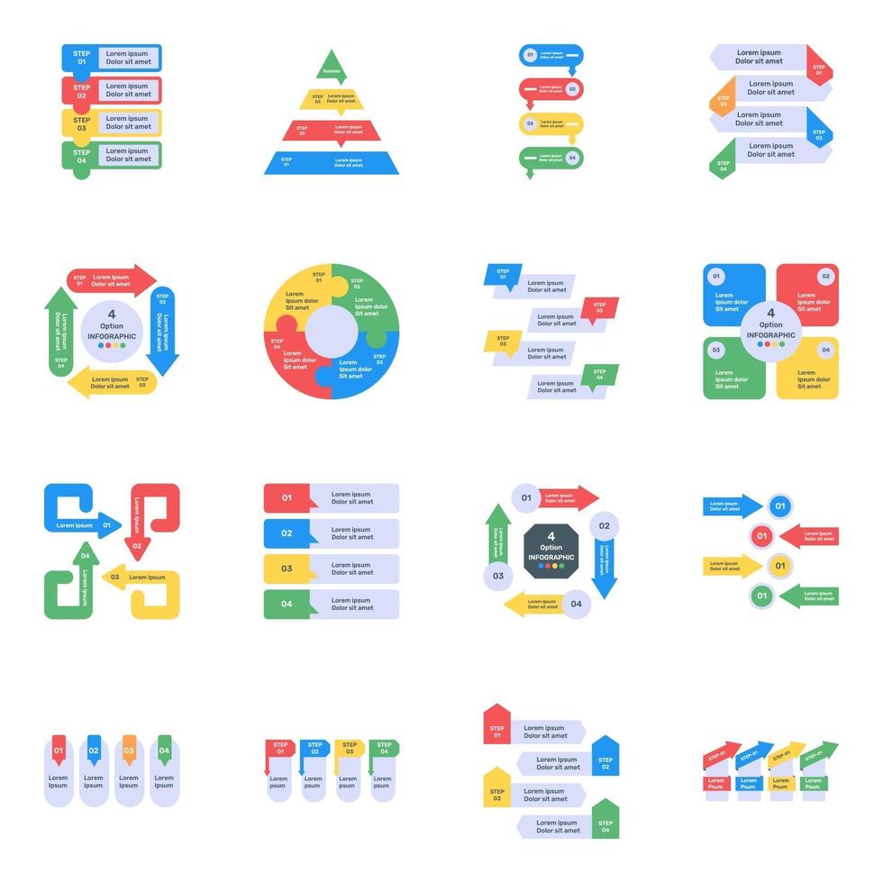 iconos planos de análisis de datos vector