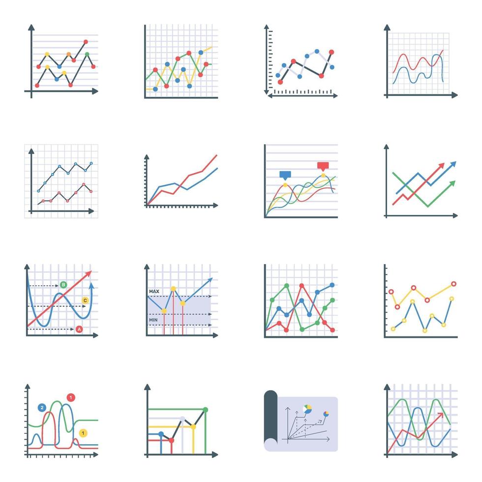 moderno conjunto de gráficos de líneas vector