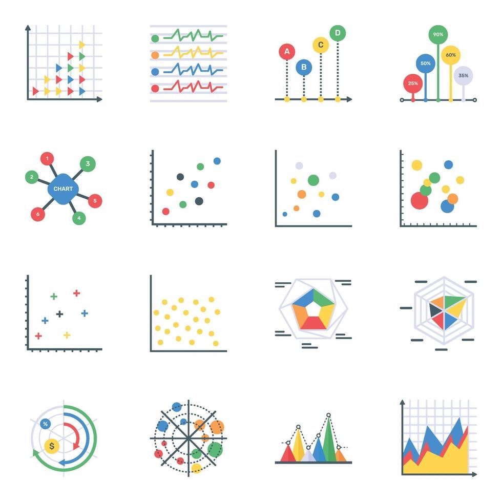 Charts and Graphs in Editable vector