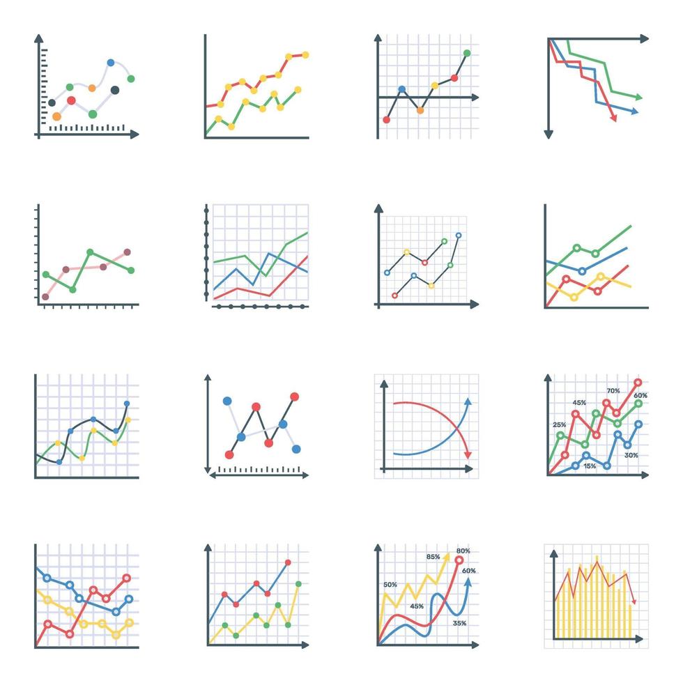 Set of Flowcharts Flat vector