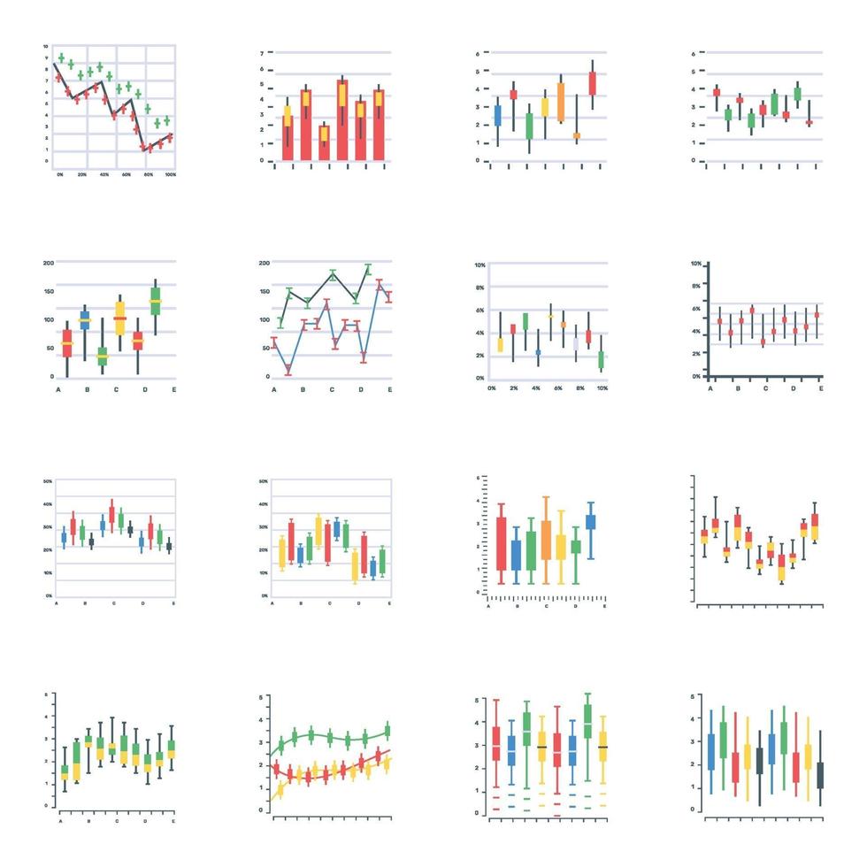 gráficos de velas de moda vector