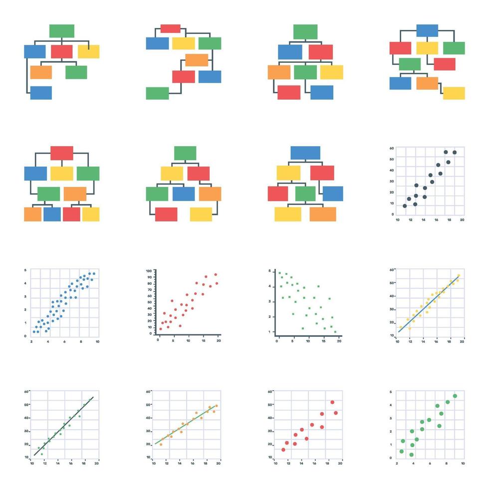 Hierarchy and Scatter Charts vector