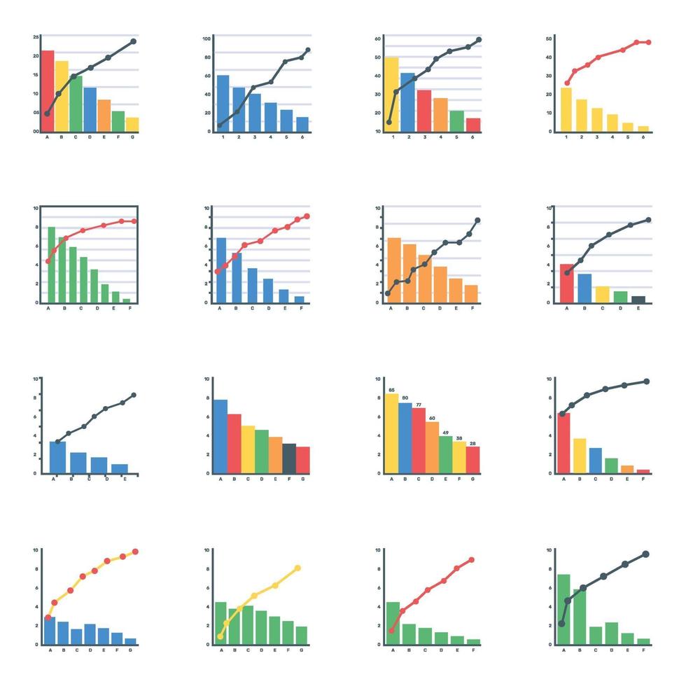 estadística descriptiva plana vector